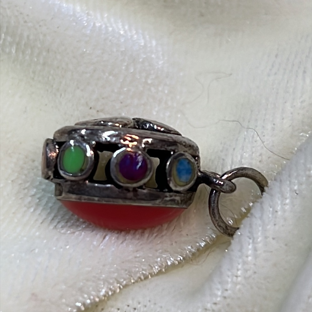 Sterling Silver Multistone Reversible Pendant. Vi… - image 4